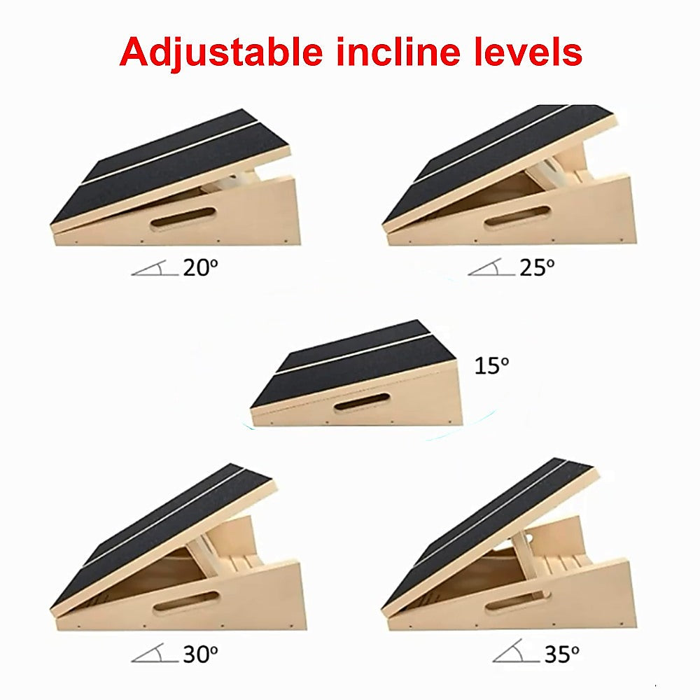 Wooden Slant Exercise Board Adjustable Incline Non-Slip