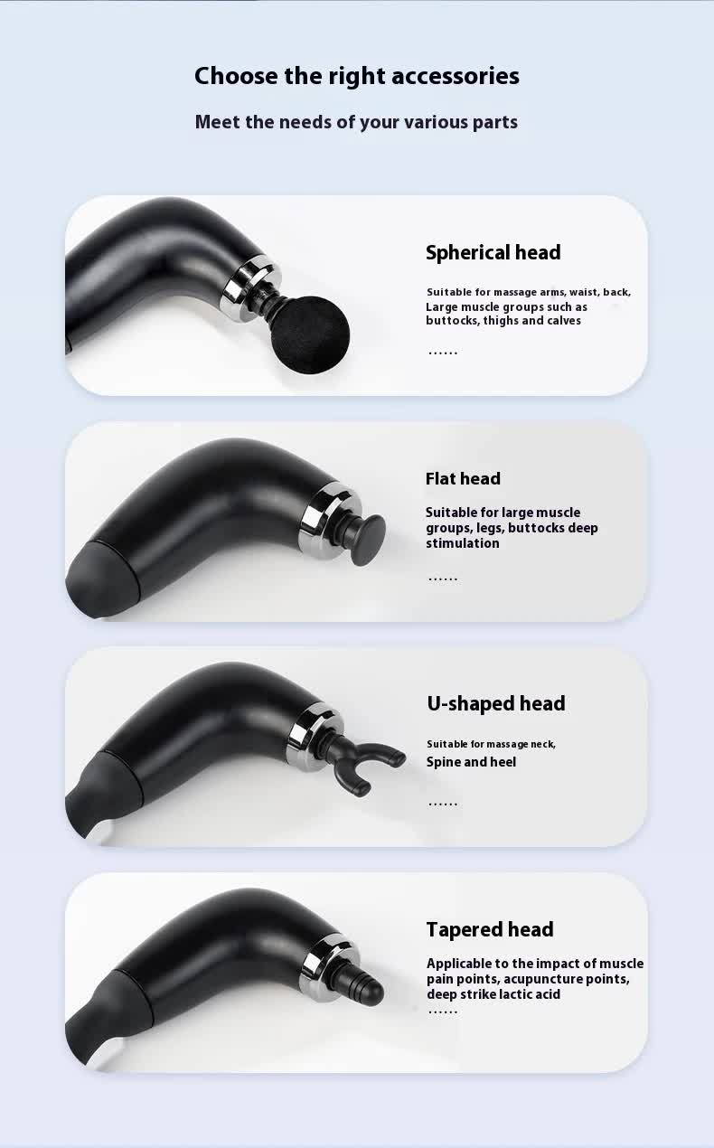 Black Electric Elbow Fascia Gun – Portable Silent Muscle Massager for Back, Neck & Shoulders