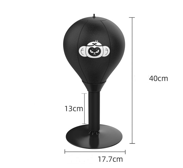 Desktop Punching Speed Ball with monkey pattern, adjustable height and sturdy base, ideal for stress relief and improving reflexes.