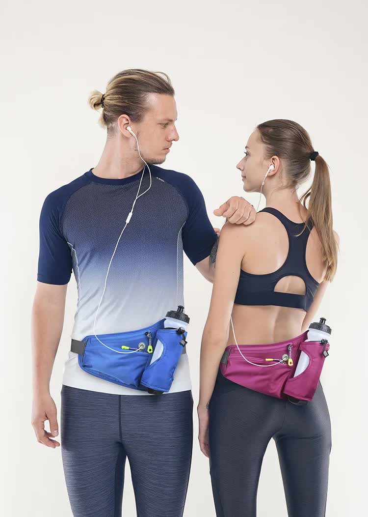 Dark Blue Hydration Running Waist Pack with Bottle Holder