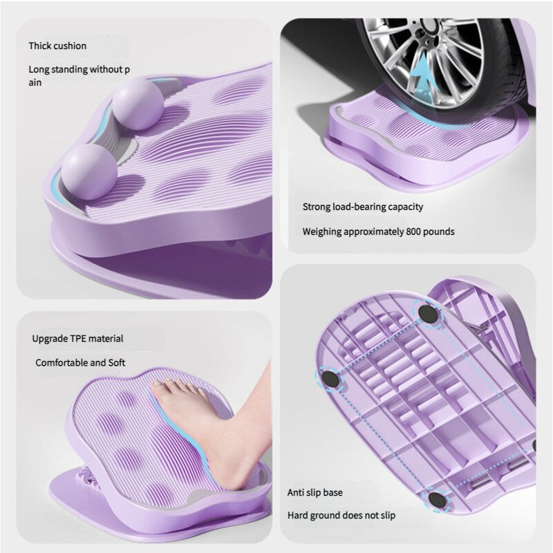 Blue leg and calf stretching board for flexibility and recovery