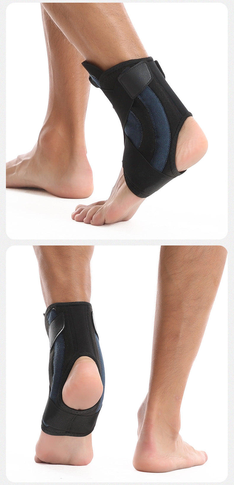 Boa system ankle support brace in black and pink for running and recovery.