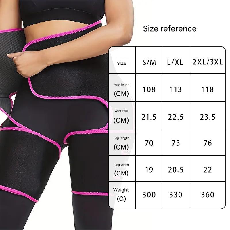 Ergonomic 3-in-1 body shaper black waist and glutes L/XL