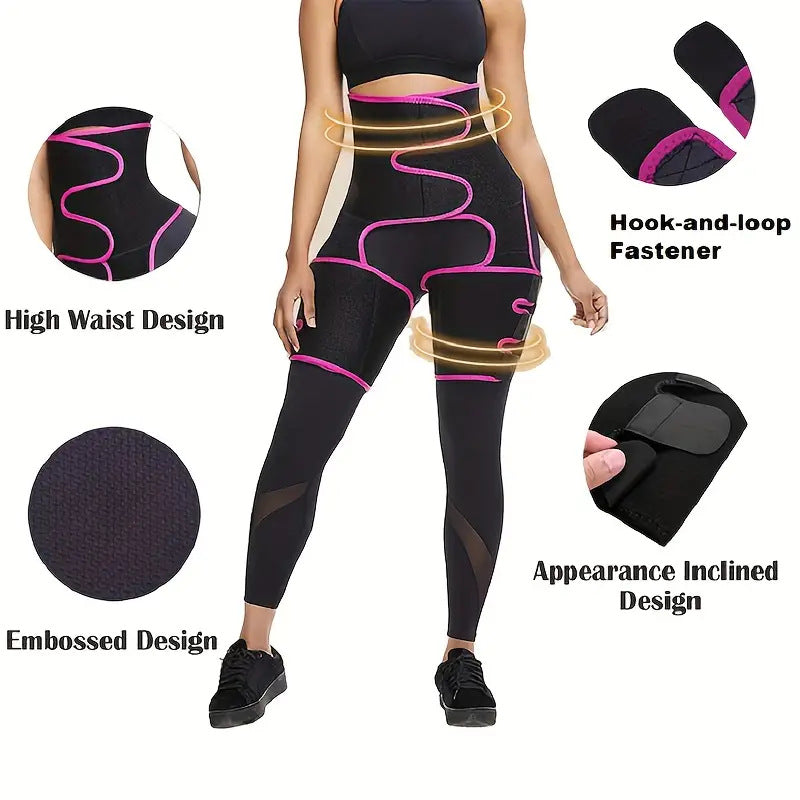 Adjustable 3-in-1 waist, thigh, glute shaper in pink L & XL
