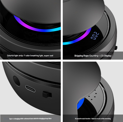 Hands-free White Smart Electric Jump Rope Machine for cardio workouts