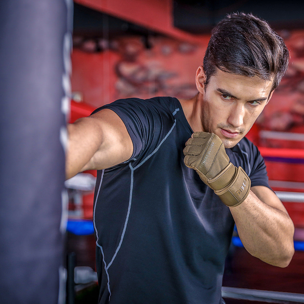 Green workout gloves with wrist support S for gym training