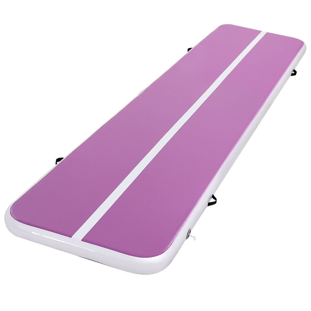 Everfit 4M Air Track Inflatable Mat Gymnastics Yoga Purple with Pump