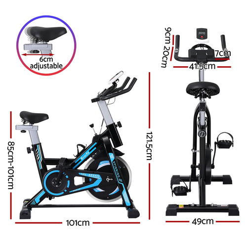 Flywheel Spin Bike dimensions and adjustable features for ergonomic comfort and optimal performance.