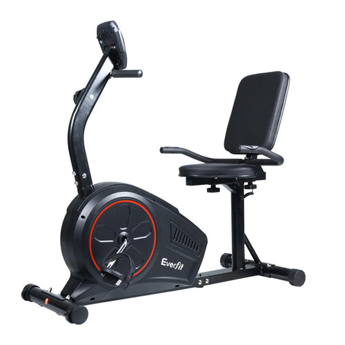 Recumbent Exercise Bike Everfit with a comfortable seat for low-impact home workouts.