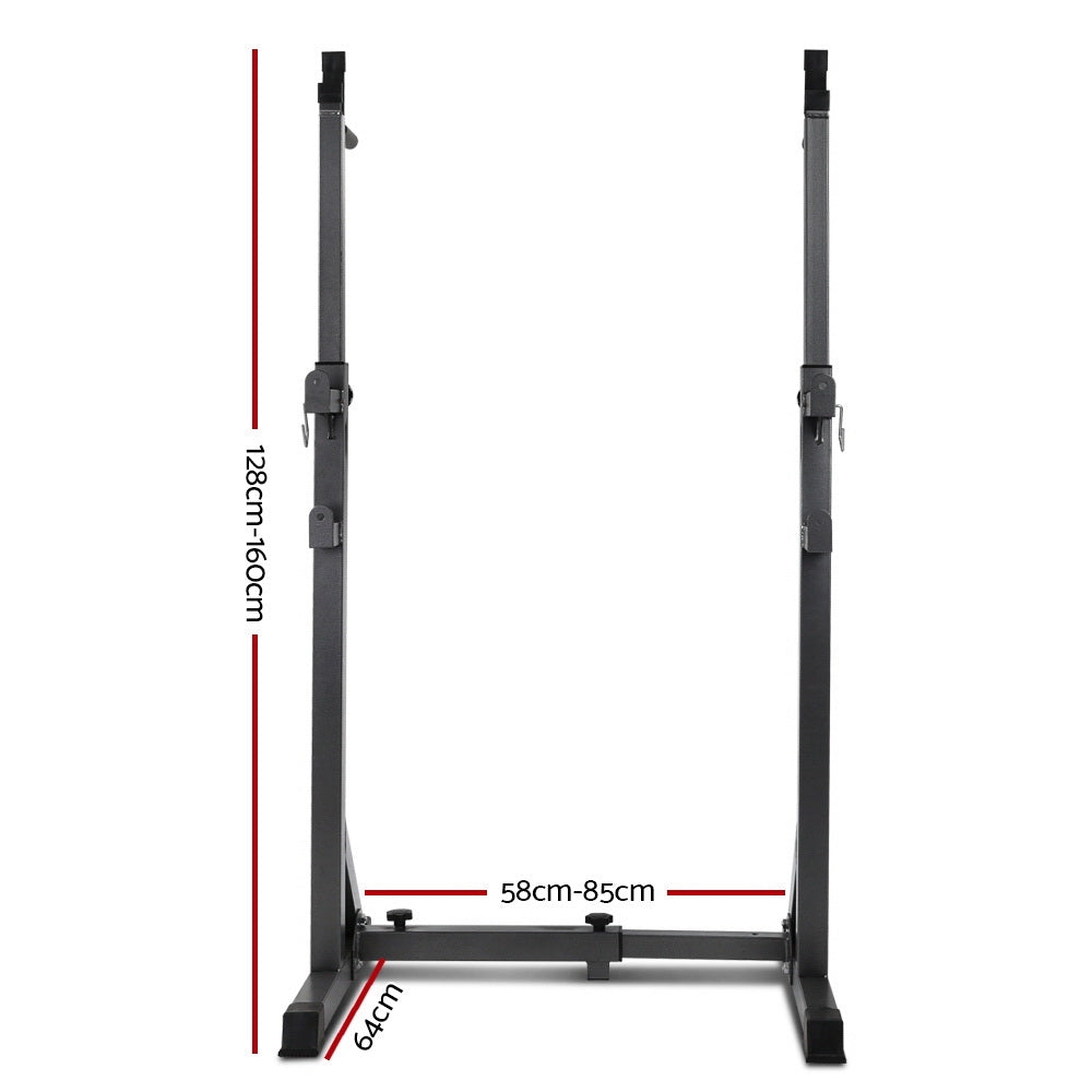 Everfit Weight Bench Adjustable Squat Rack with 300kg capacity for home fitness.