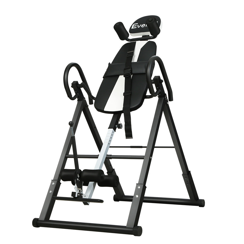 Everfit Inversion Table Grey - ergonomic gravity back stretcher for pain relief and posture improvement.