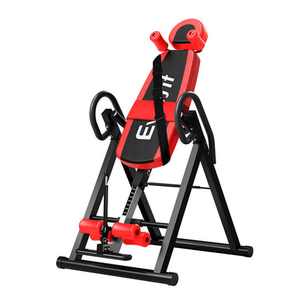 Everfit Inversion Table Red for spinal decompression and back pain relief at home.