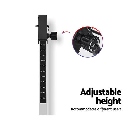 Inversion Table adjustable height feature for accommodating different users