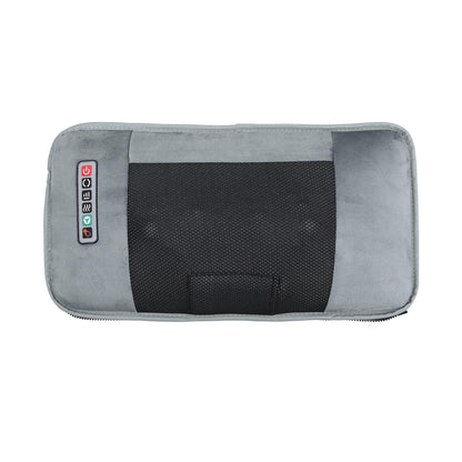 Top view of a gray massage mat with heat and vibration controls for full body relaxation.