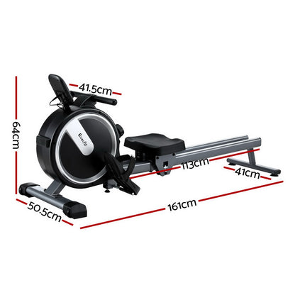 Everfit 16 Level Magnetic Rowing Machine black edition