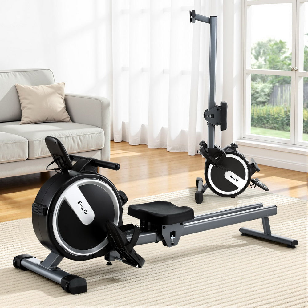 Everfit 16 Level Magnetic Rowing Machine black edition