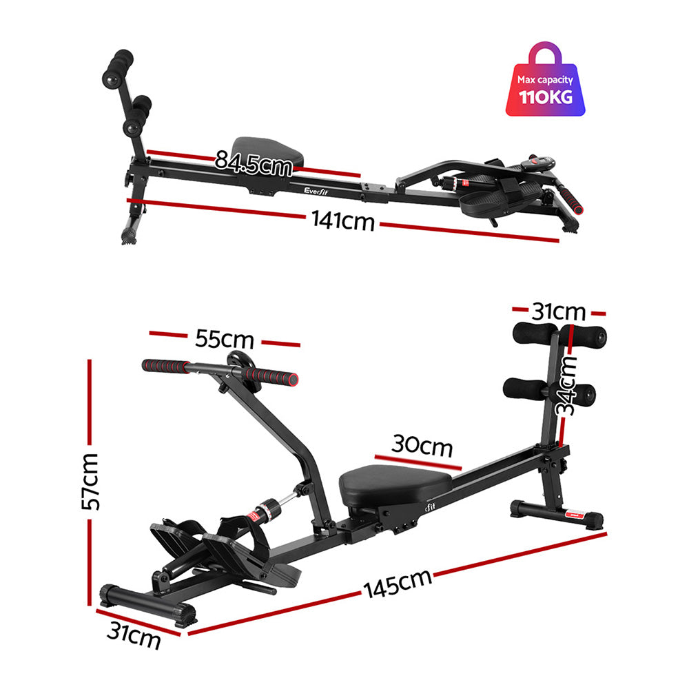 Everfit Hydraulic Rowing Machine full setup