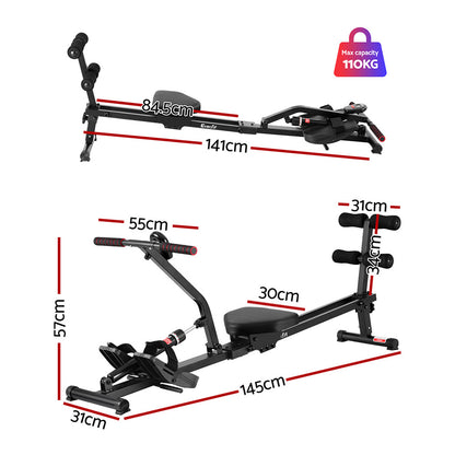 Everfit Hydraulic Rowing Machine full setup