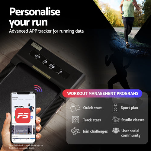 Walking Pad Everfit Under Desk Folding Treadmill with advanced app tracker and workout management features.