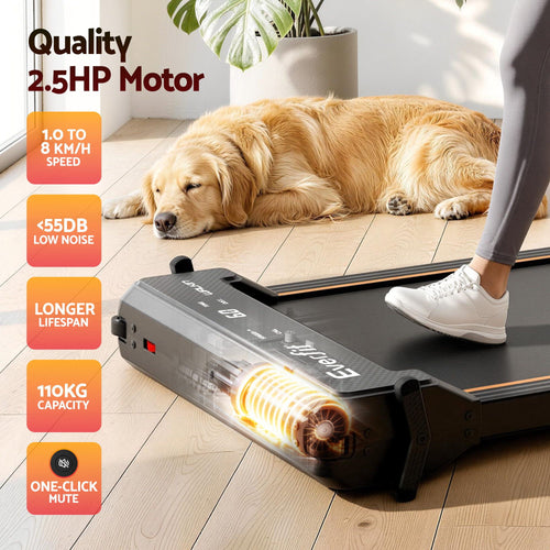 Walking Pad Treadmill with 2.5HP motor and low noise, perfect for home fitness and recovery.