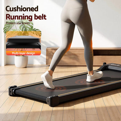 Cushioned running belt of the Walking Pad Treadmill for knee protection and comfort during workouts.