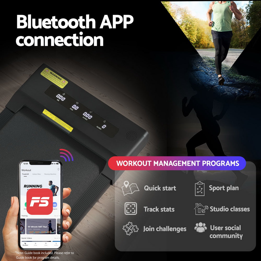 Everfit Treadmill Electric Walking Pad Under Desk Home Gym Fitness 400mm Black