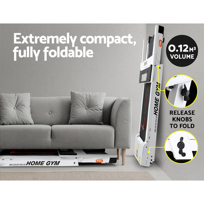 Everfit Treadmill Electric Home Gym Fitness Exercise Fully Foldable 450mm White