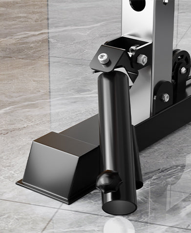 Home Gym Package M1 Max Smith Machine base detail showcasing sturdy construction and premium quality finish.