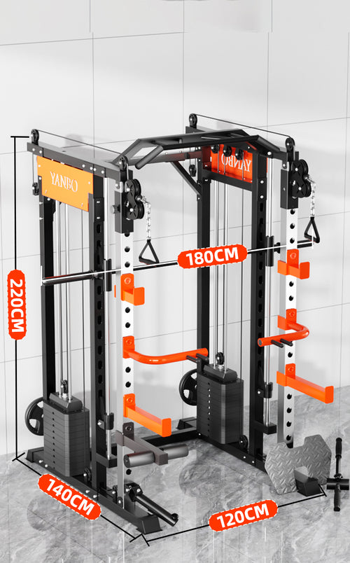 Home Gym Package M1 Max Smith Machine with dimensions 220cm, 180cm, 140cm, and 120cm for home gyms.