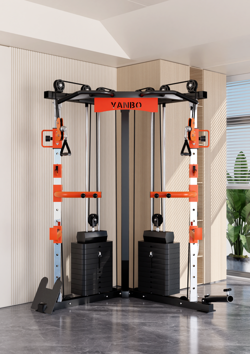 Functional Trainer C1 Max Cable Crossover 140kg in a modern home gym setting with dual cable systems.