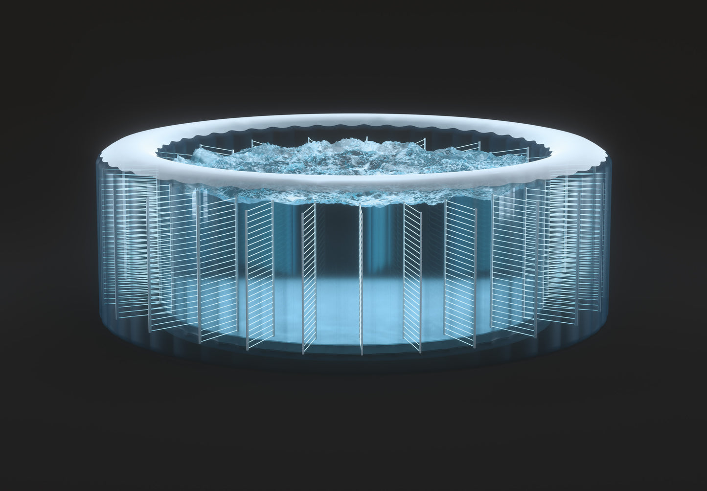 Inflatable Spa Bubble Massage 6 Person Hot Tub with water and massage bubbles.