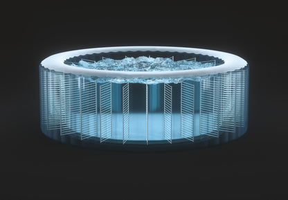 Inflatable Spa Bubble Massage 6 Person Hot Tub with water and massage bubbles.