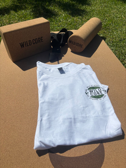 Organic cotton t-shirt included in Wild Core cork yoga set