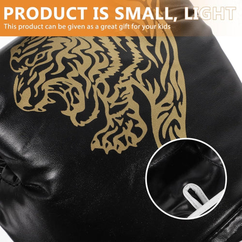 Boxing Gloves designed for training and sparring with a tiger design, lightweight and suitable for kids.