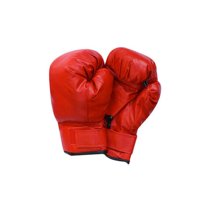 Red boxing gloves included in Free Standing Boxing Set for home training and fitness improvement.