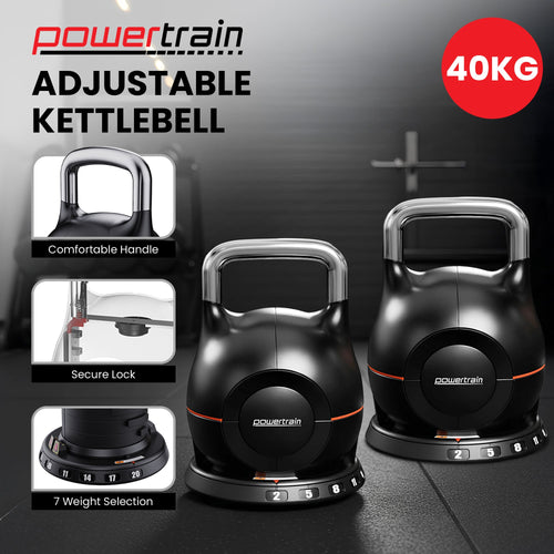 Adjustable Kettlebell set with 7 weight settings and comfortable handle for versatile home workouts.