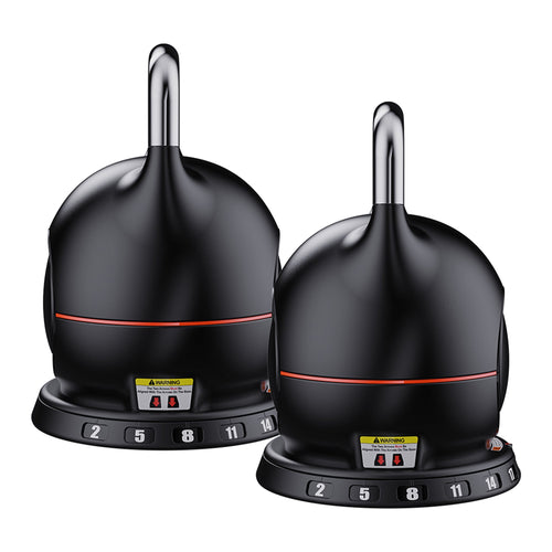 Adjustable Kettlebell Set featuring two kettlebells with 7 weight settings from 2kg to 20kg, ideal for home workouts.