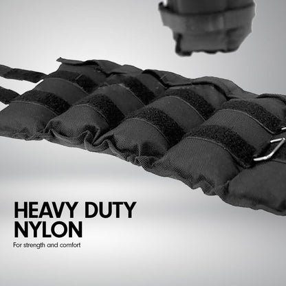 Powertrain Sports Pair 1kg Adjustable Ankle Weights – Durable Nylon, Adjustable Straps