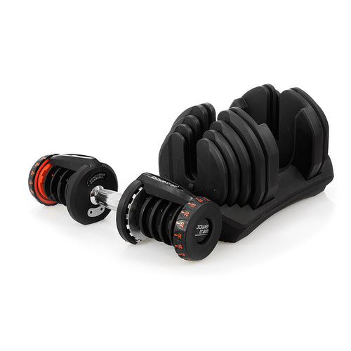 Adjustable Dumbbells with Stand 40KG Set by Powertrain, professional-grade adjustable resistance weights set with stand for home gym