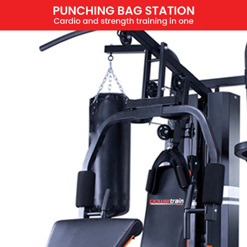 Home Gym With Punching Bag featuring a punching bag station for cardio and strength training.