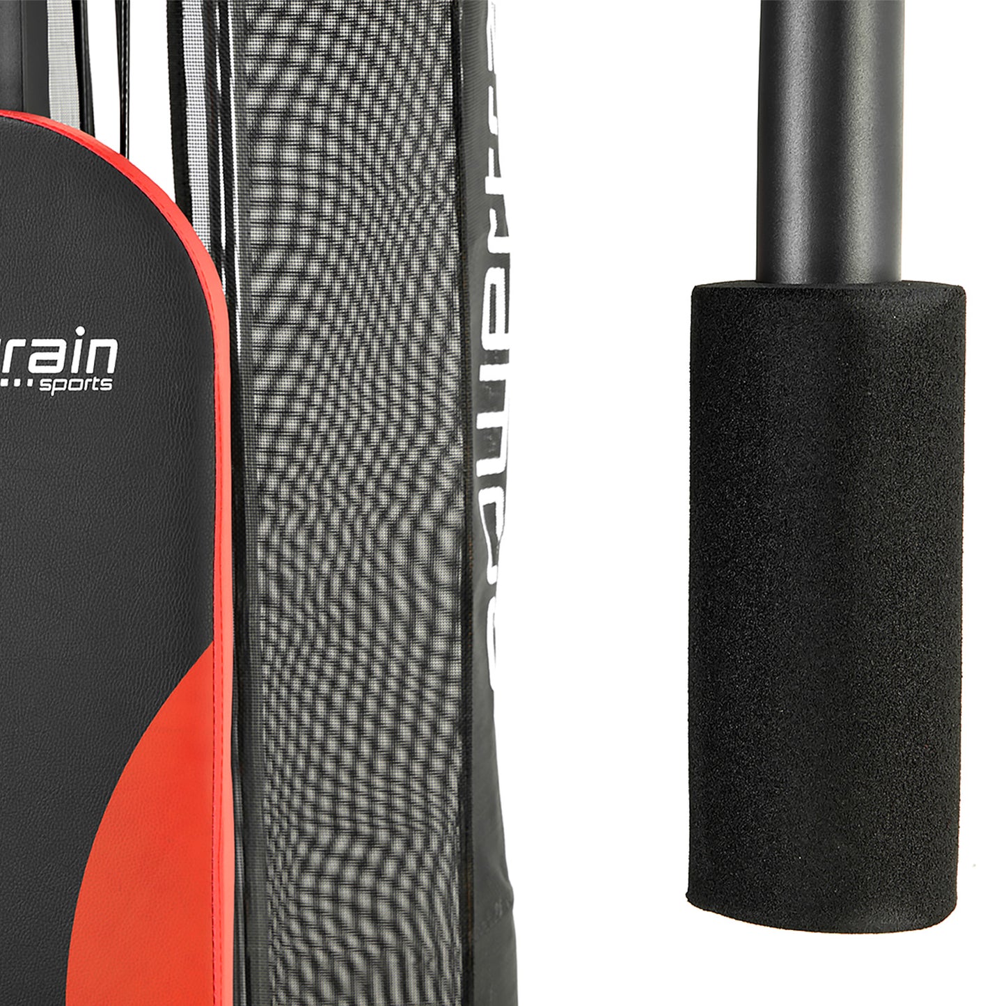 Close-up of Powertrain Multi-Station Home Gym padding and equipment