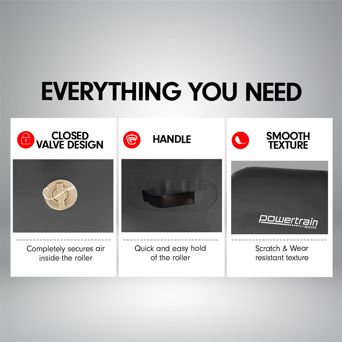 Powertrain Inflatable Gymnastics Air Barrel 120x75cm Black