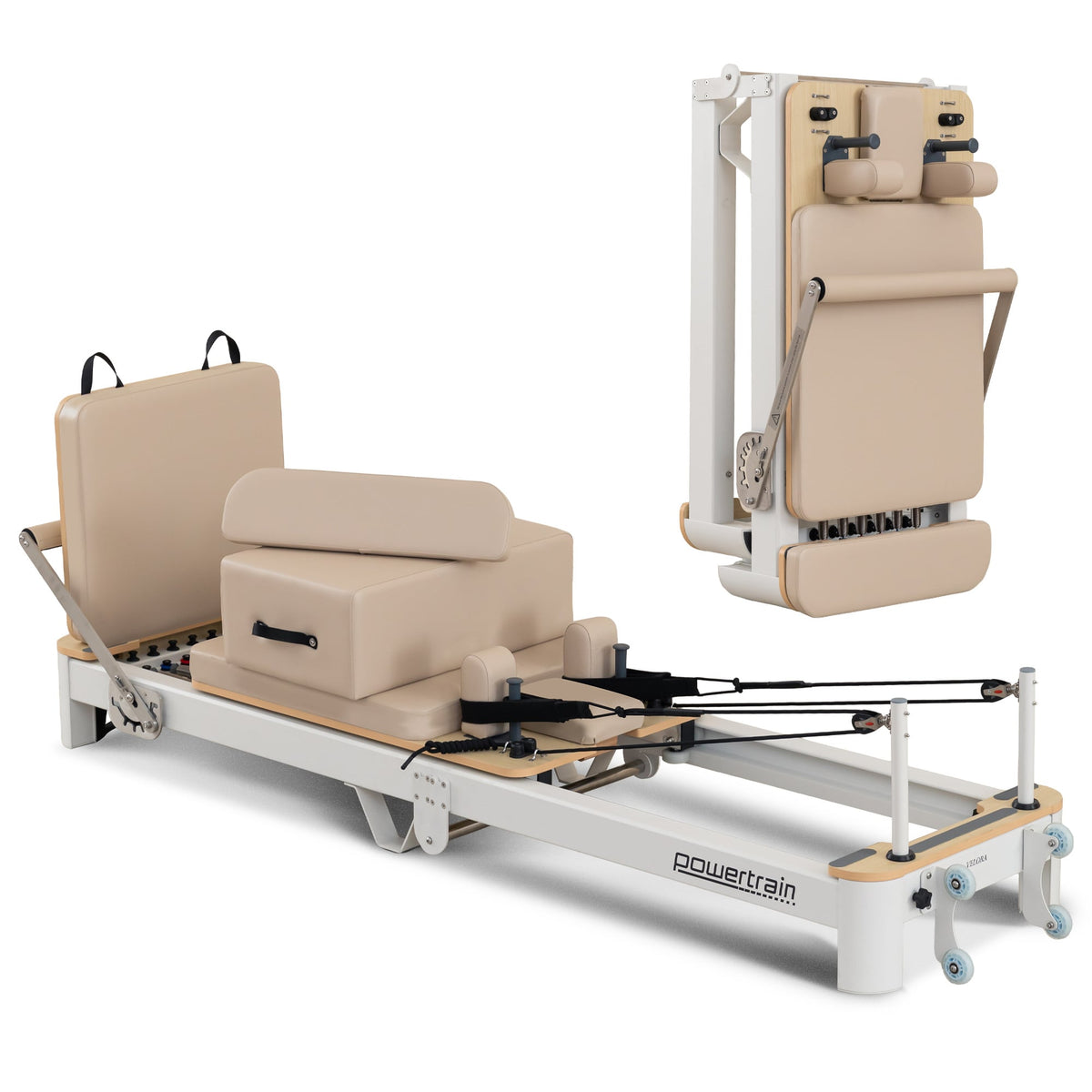 Pilates Reformer Powertrain Velora Aluminium Foldable for effective home workouts