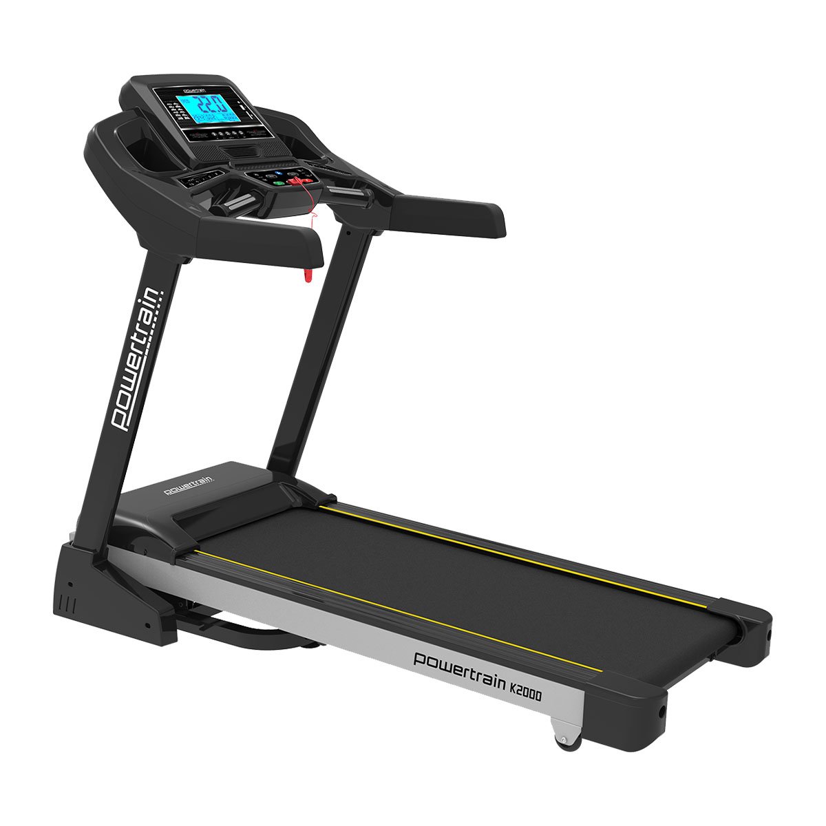 Powertrain K2000 Treadmill featuring auto incline and fan for home workouts, with 22km/h speed and 3.0HP motor