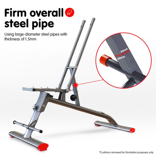 Adjustable Weight Bench with firm overall steel pipe construction for durability and stability in workouts.
