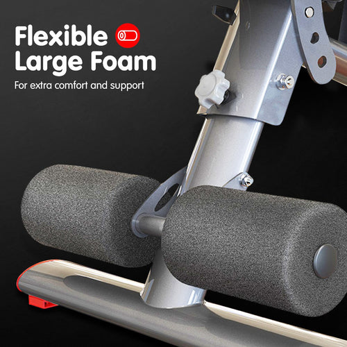 Adjustable Weight Bench with flexible large foam for extra comfort and support during workouts.