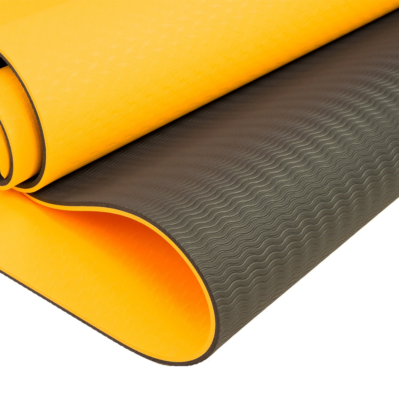 Powertrain TPE Yoga Mat 8mm thick in orange with carry strap