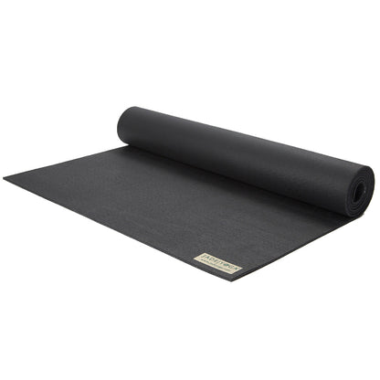 Black natural rubber yoga mat by Jade with Fire Iron Flask bottle