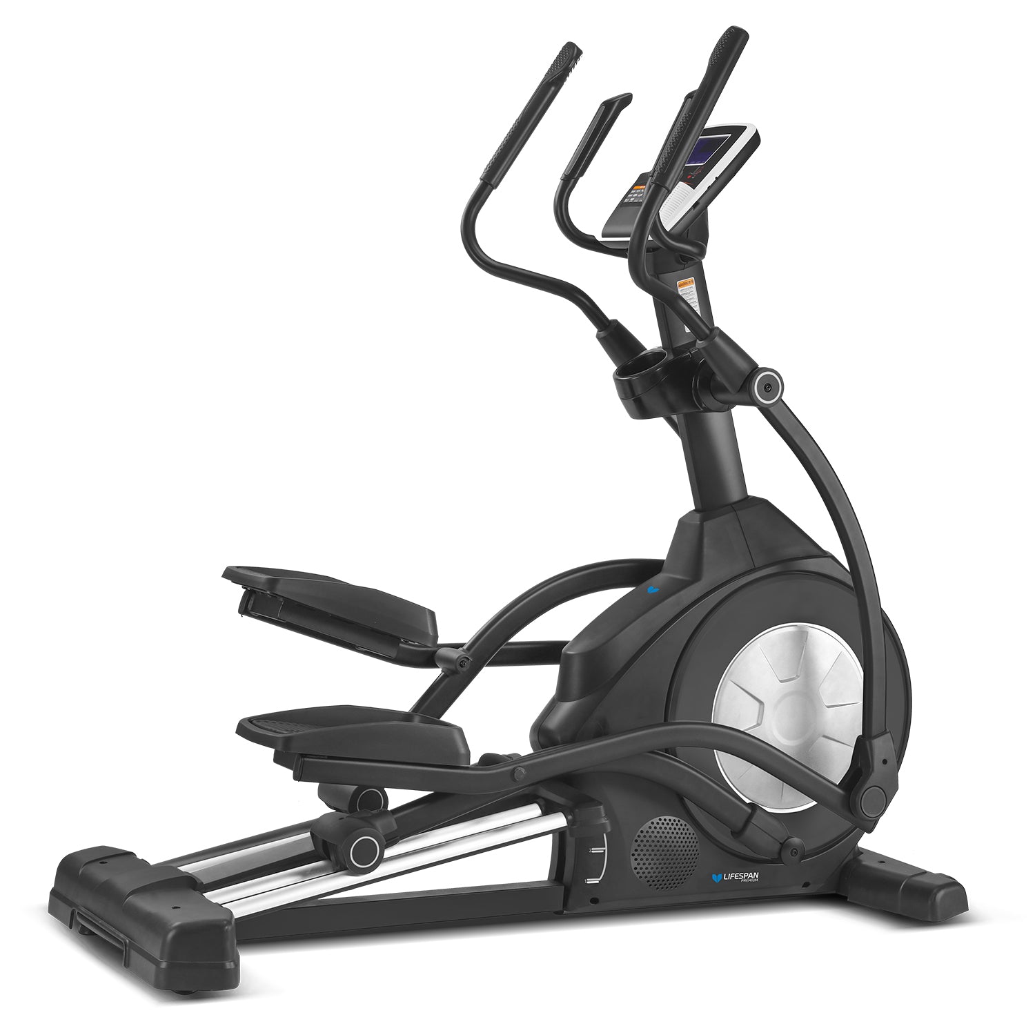 Lifespan Fitness XT-40 Cross Trainer with magnetic resistance and incline, perfect for full-body workouts, shown side view.
