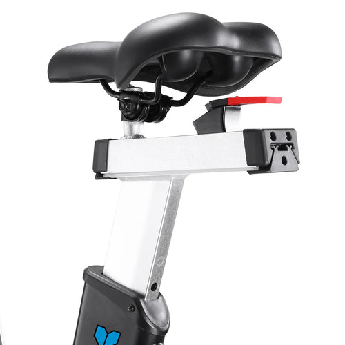 Close-up of the adjustable seat on the Commercial Air Bike – Lifespan Fitness EXC-11H for optimal comfort during workouts.